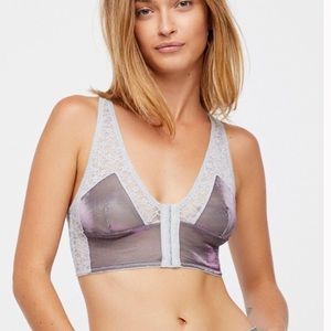 New Free People Gray Metallic Alina Soft Bra
